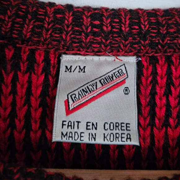 Vintage red black checkered oversized crewneck sweater - Picture 4 of 5